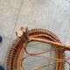 Rattan coffee table and glass in excellent condition