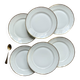 6 Small vintage French plates in golden white Limoges porcelain