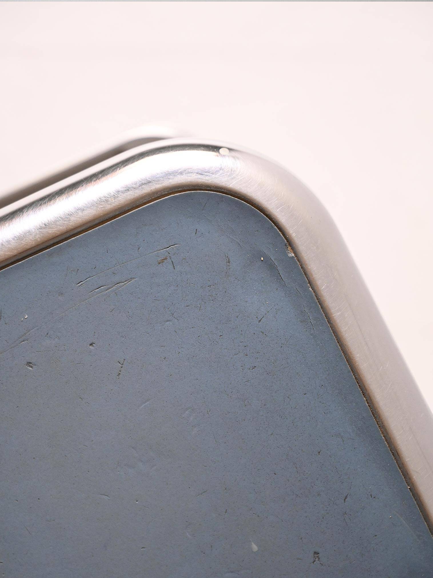 Vintage Scandinavian step stool in steel and formica