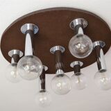 Vintage lamp of the 70s design in chrome glass space age