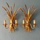 Pair of Italian Hollywood Regency metal wall lamps by Hans Kogl