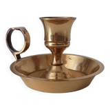 Vintage hand candle holder in solid golden brass