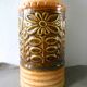 Ceramic vase decorated with flowers from the 70s