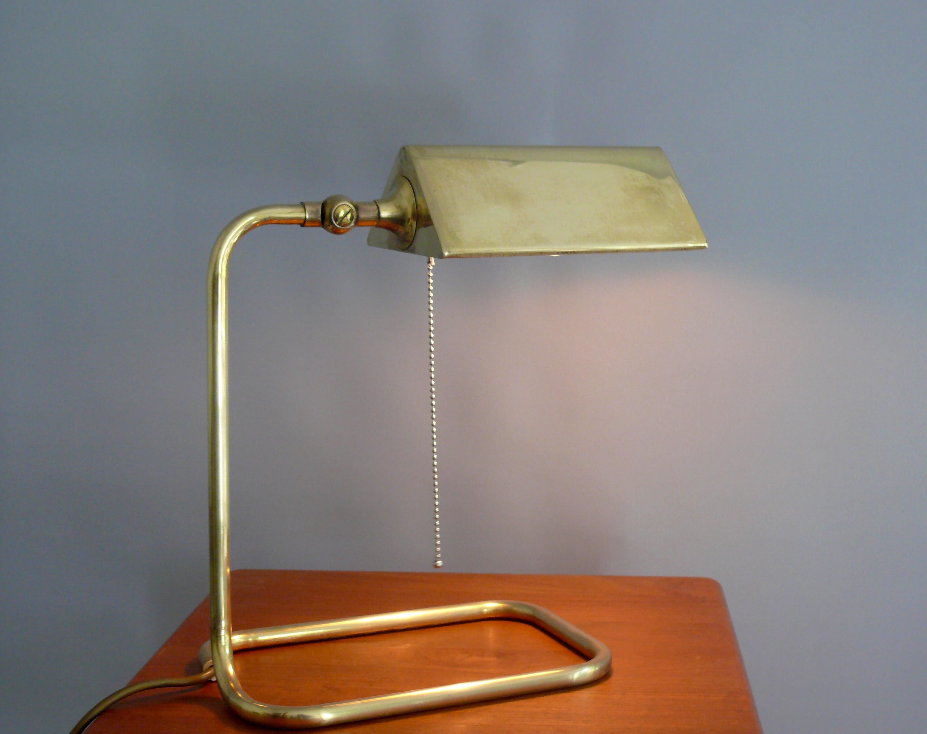 Lampe de banquier en laiton, conçue par Florian Schulz, années 1970 - Allemagne