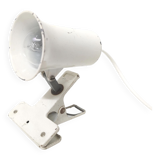 Spot lamp with white metal workshop clip 70s
