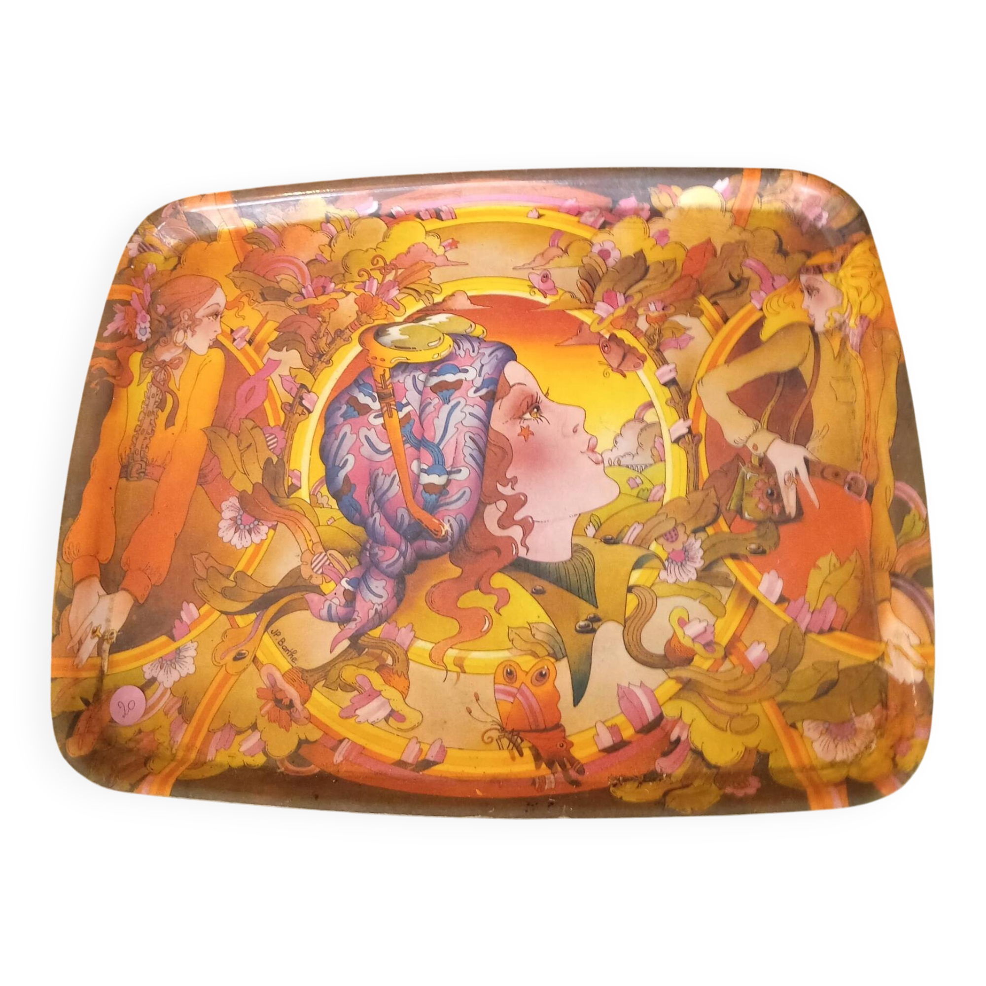1970s resin serving tray
