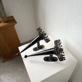 Black metal brutalist wall lights