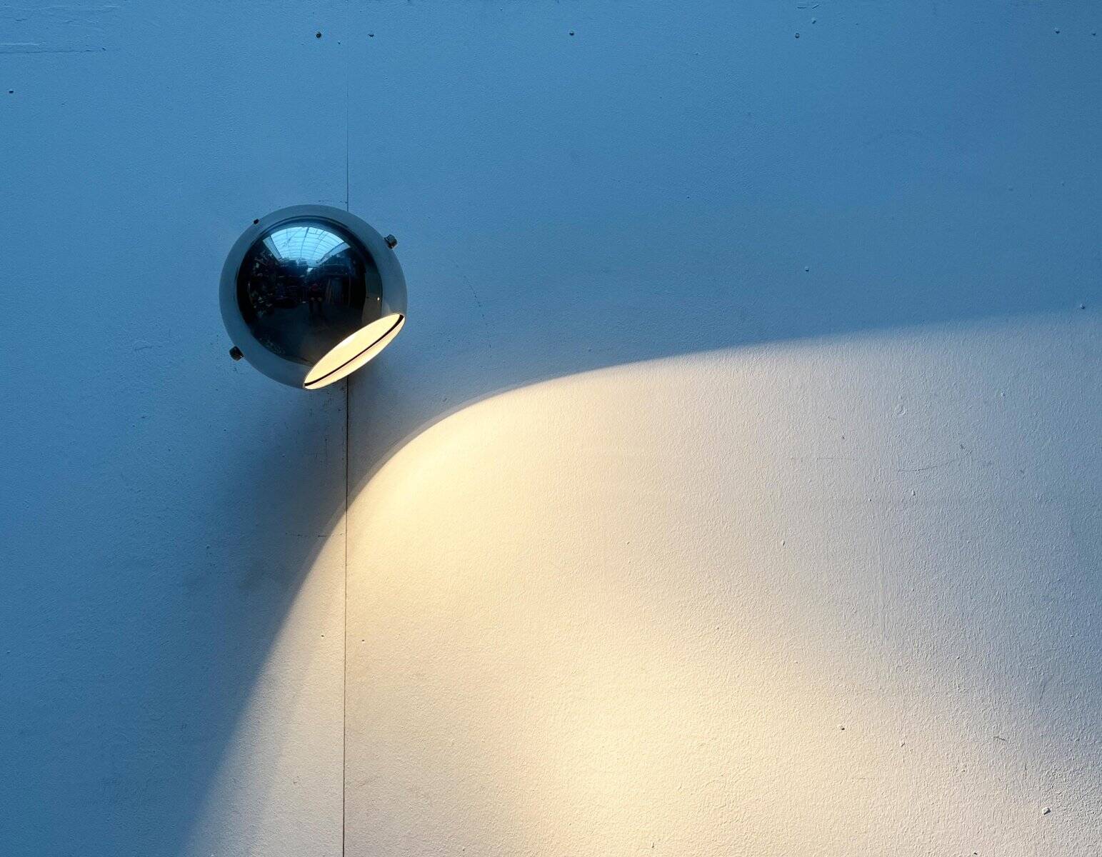 Wall lamp sphere model 48591 in mid-century Danish space style by Louis Poulsen, 1960s.