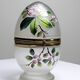 Antique 19th-20th century frosted enamelled glass and brass egg box
