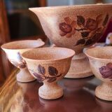 Set of cups and 4 bowls signed Vallauris