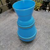 Golden blue opaline vase