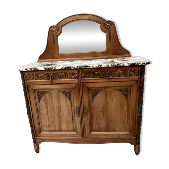 Art Deco dessert table in solid walnut, 20th century.