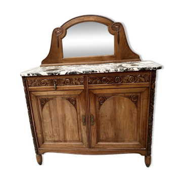 Desserte d'époque Art Déco en noyer massif XX siècle