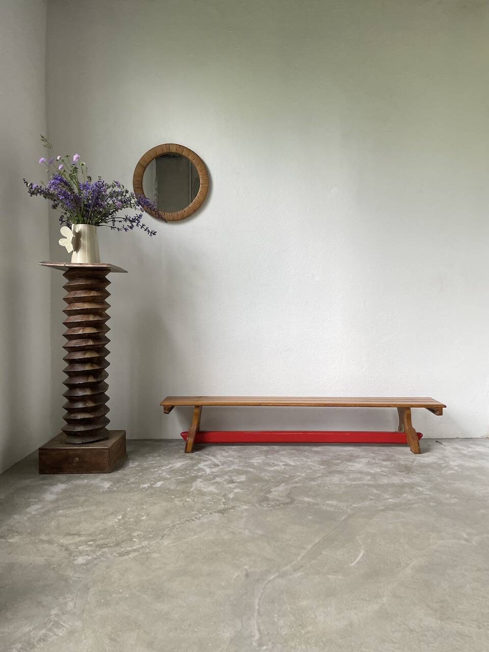 Scandinavian oak bench