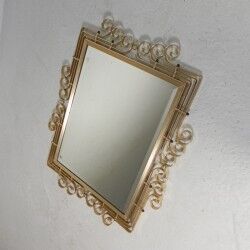 Vintage faceted mirror in an aluminium frame