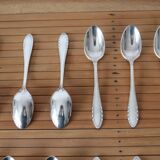 Set of 12 small spoons in silver metal, silver
