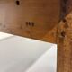 Grande table de ferme en bois avec tiroir en sapin fin 19 eme 