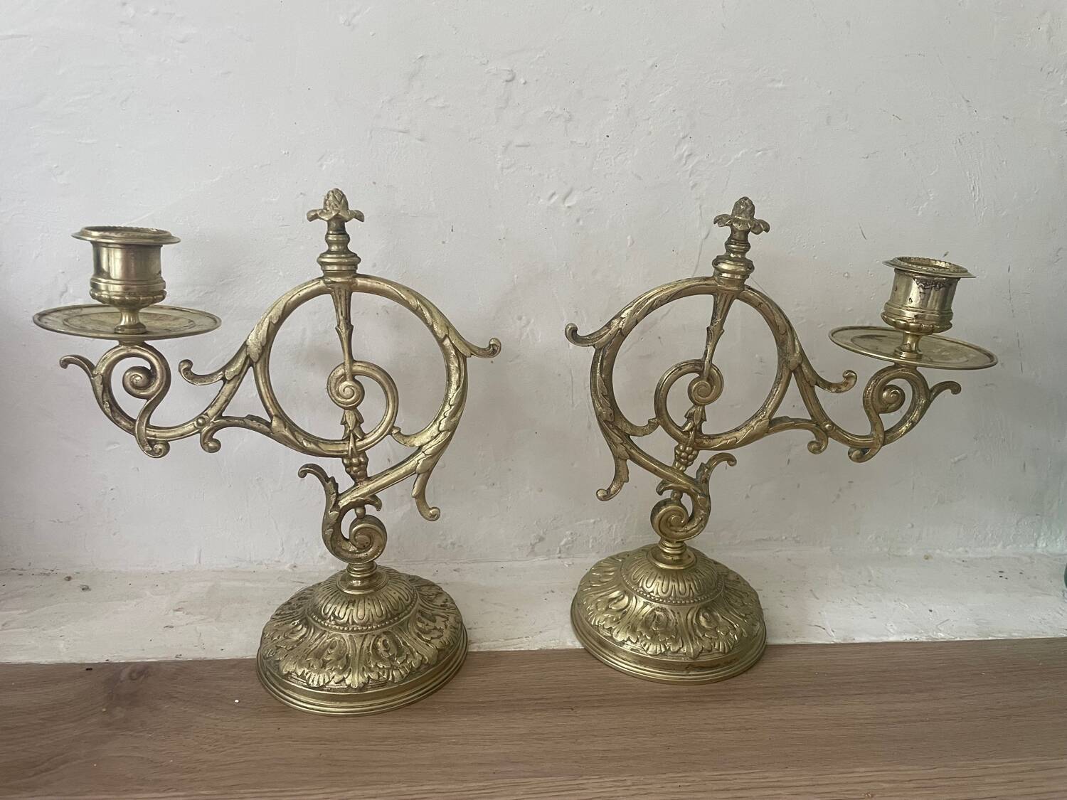 Pair of 19th century bronze candlesticks