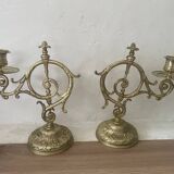 Pair of 19th century bronze candlesticks