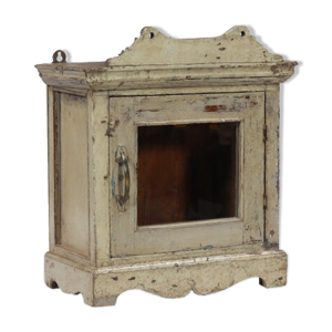 vitrine murale ou a poser vieux teck ancienne patine d'origine inde 41x21x45cm