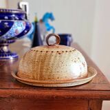 Plateau à fromage et sa cloche en grès
