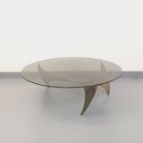 Vintage Propeller coffee table by Knut Hesterberg in steel and glass.
