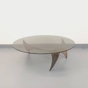Table basse hélice vintage Propeller de Knut Hesterberg en acier et verre