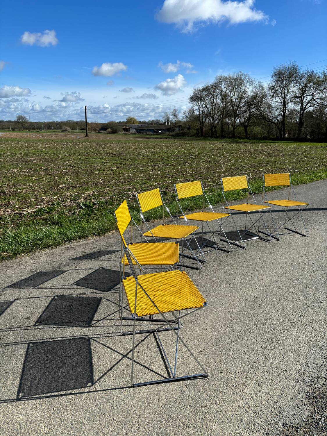 Set Of 6 Vintage Nuova X-line Design Chairs By Niels Jorgen Haugesen