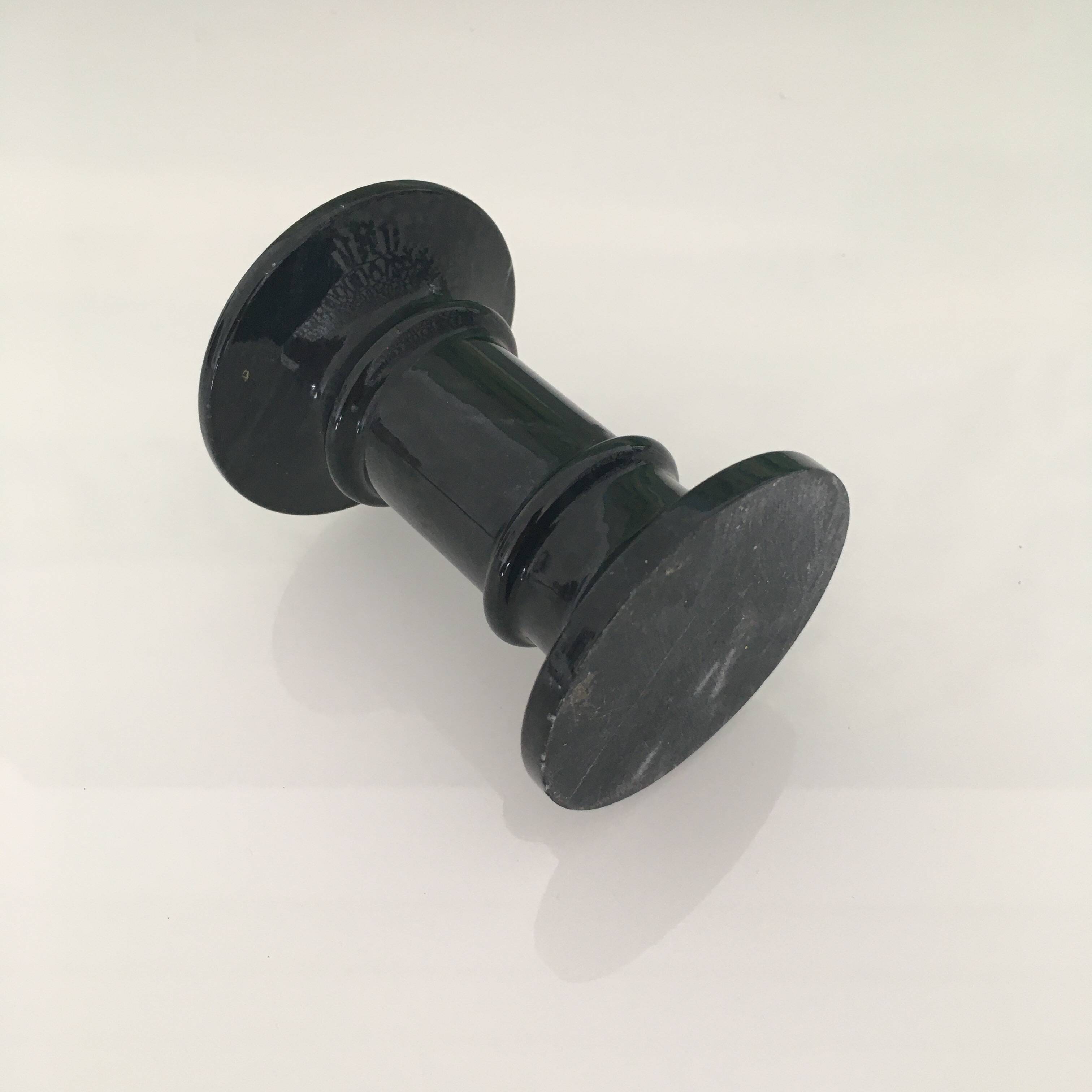 Small black marble candle holder