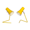 Pair of yellow lamps by Josef Hurka for Drupol, 1960