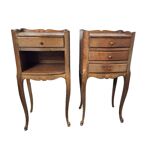 Pair of Louis XV style oak bedside tables