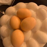 Trompe i'oeil ceramic slip egg box