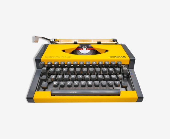 Olympia Dactymetal DeLuxe Typewriter Yellow Revised Ribbon New