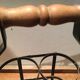 Metal bottle basket and wooden handle