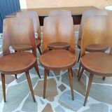 Suite of 6 chairs by Bistrot Baumann model Mondor 1960s