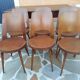 Suite de 6 chaises de bistrot Baumann modèle Mondor années 1960