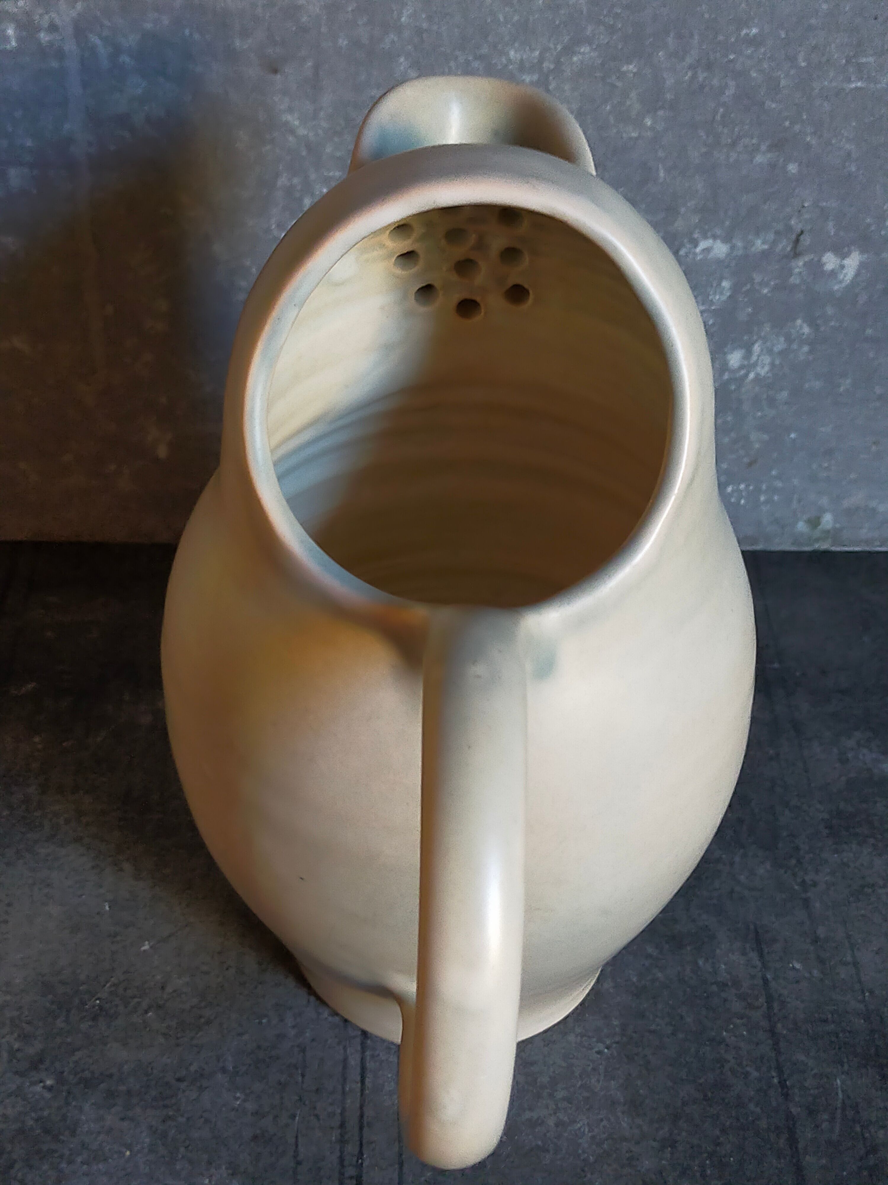 Ceramic potter's pitcher with matte enamel, 50s