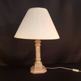 Metal table lamp and pleated lampshade