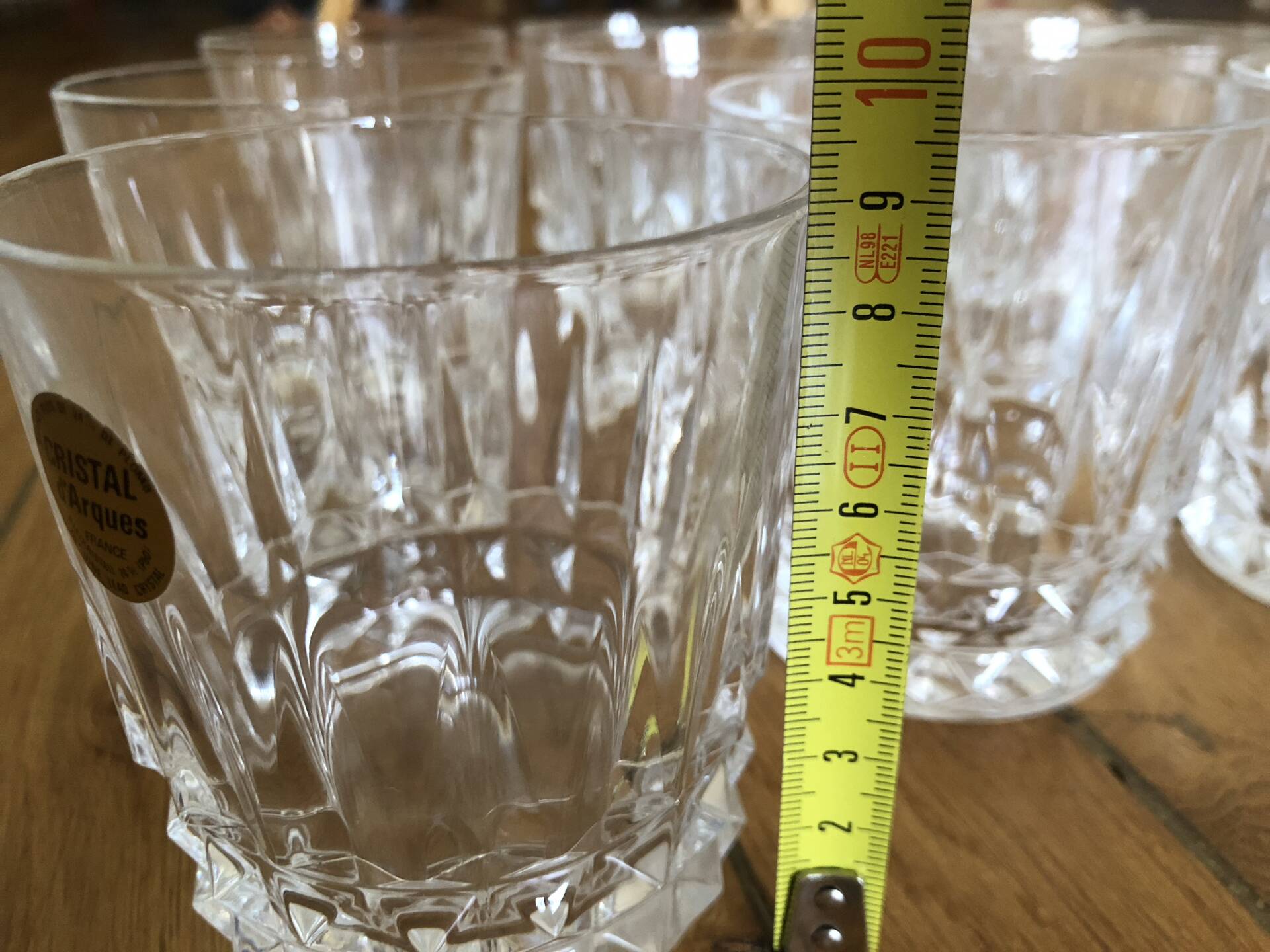 9 crystal water glasses from Cristal d’Arques