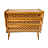 Vintage rattan chest of drawers