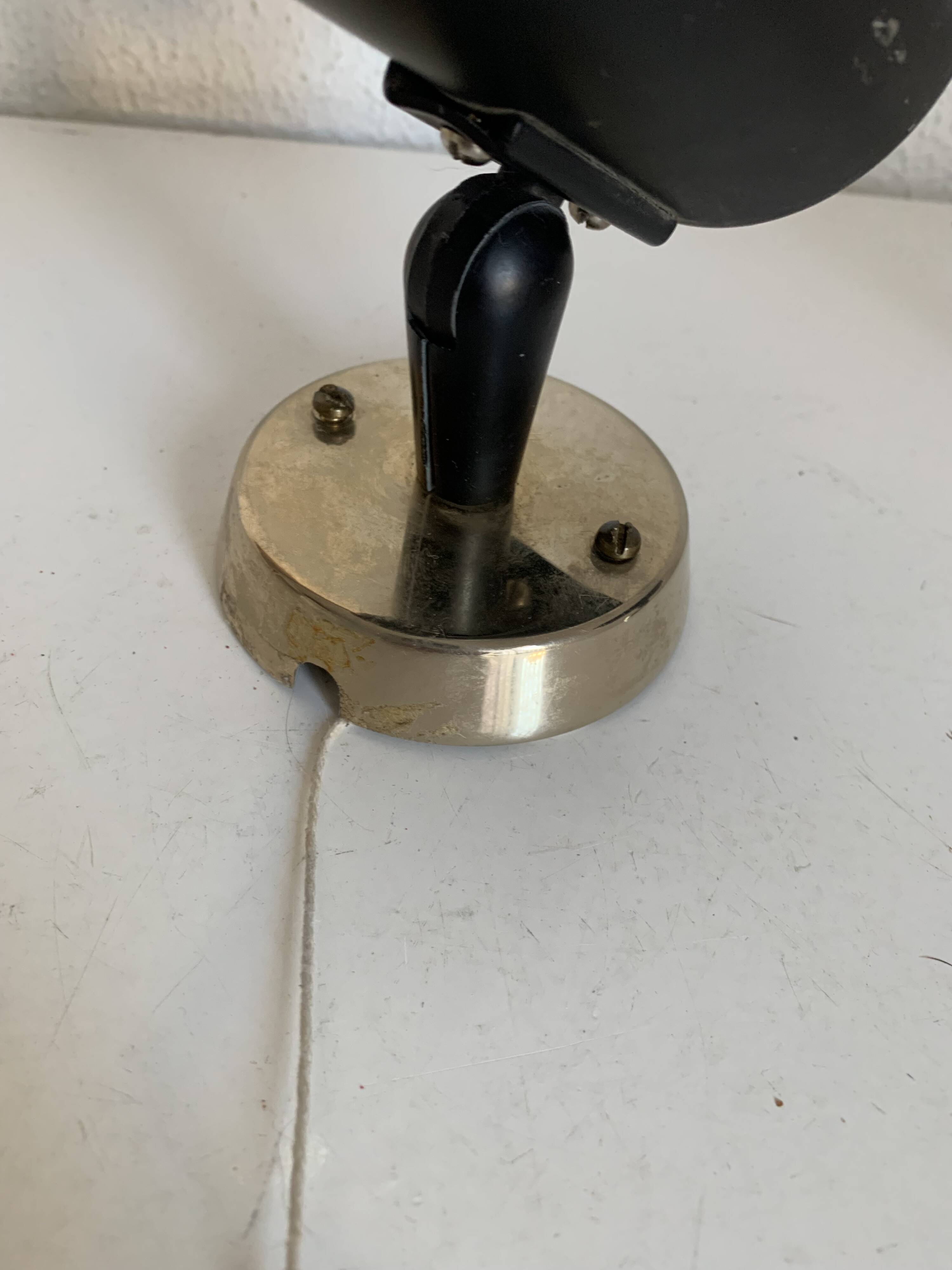 Pair of vintage 1950s Lita Zodiac spotlights by Jacques Biny, black and gold - 16 x 13