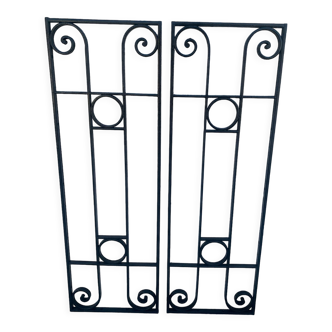 2 old Art Deco gates in wrought iron