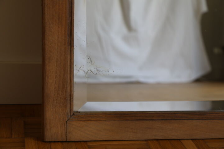 Miroir bois brut biseauté