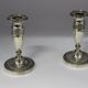 Pair of silver metal candlesticks xxth
