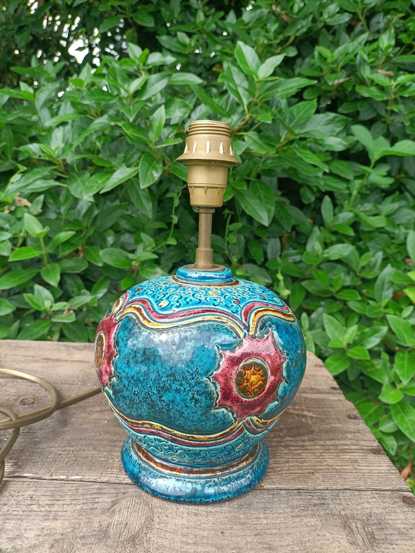 Retro signed ceramic lamp base 💐