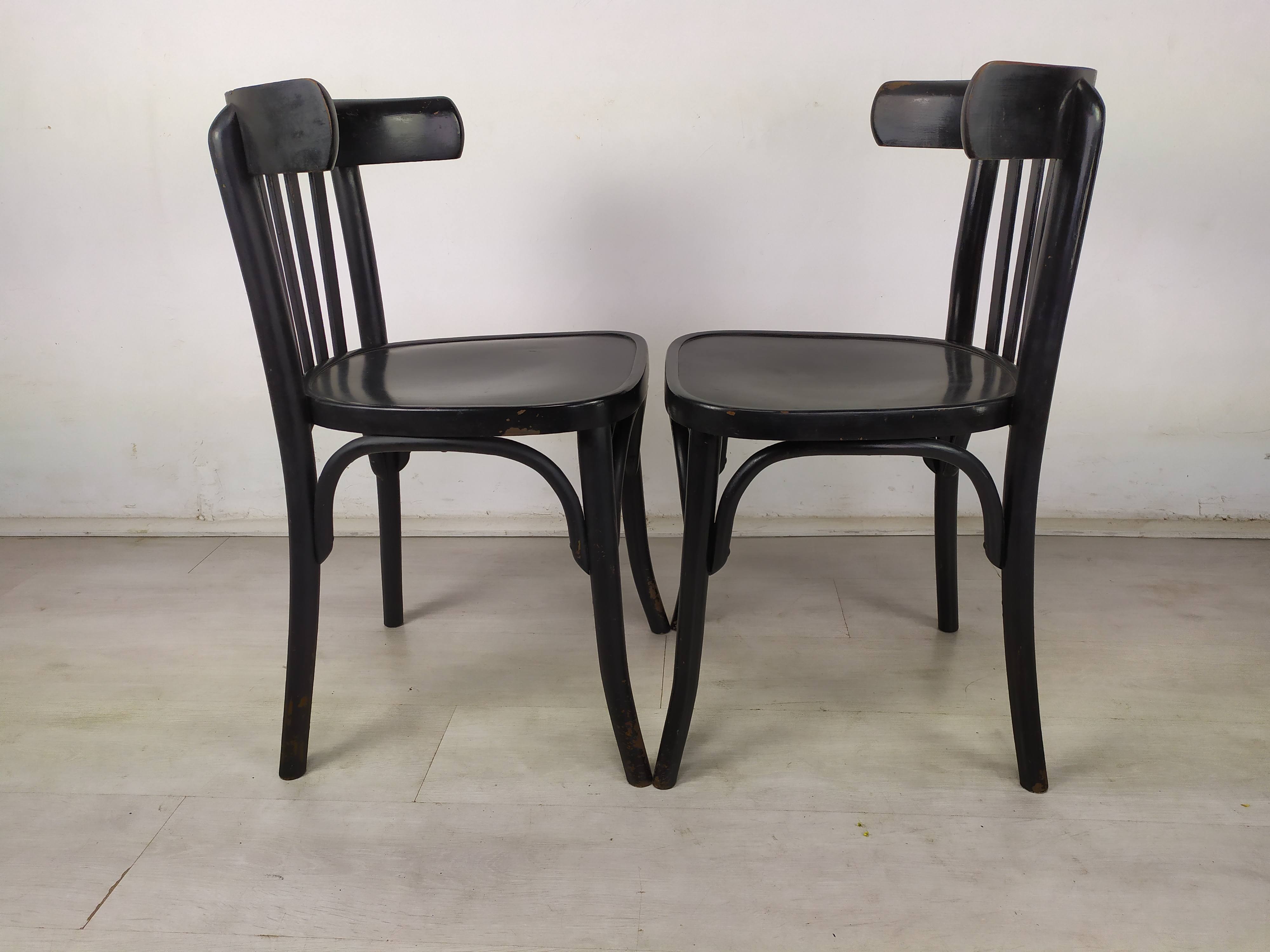 Pair of black bistro chairs
