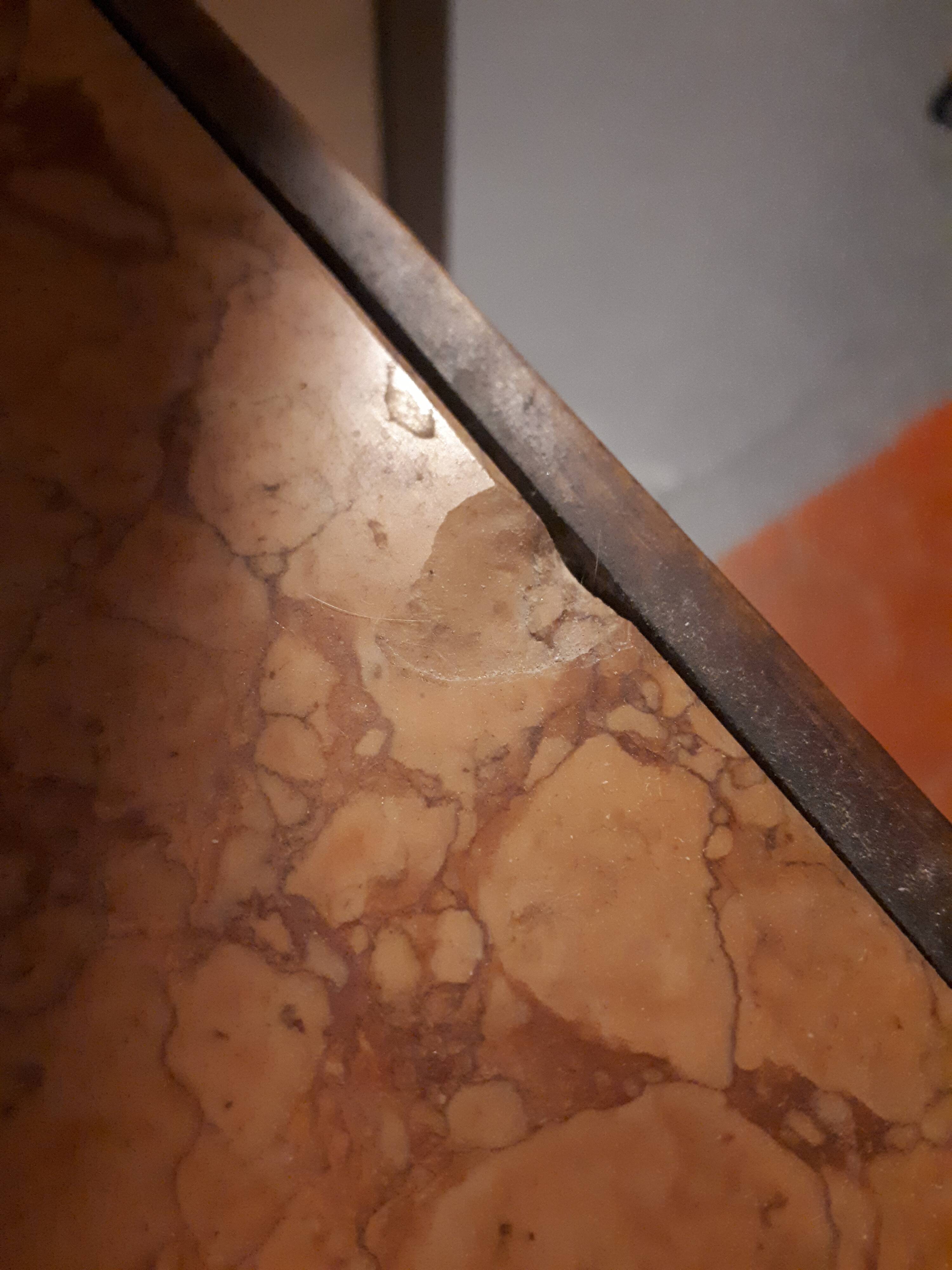 Wooden dressing table Courbet marquetry chevrons art deco Austrian