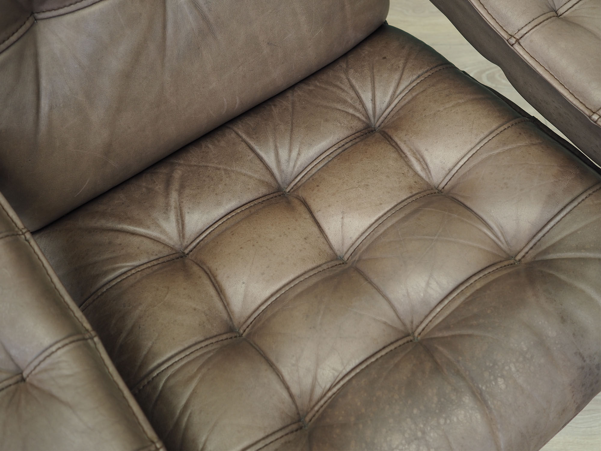 Leather armchair, Danish design, 1960s, manufactured by Genega Møbler