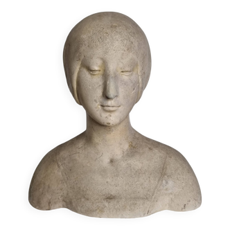 Patinated plaster bust of an unknown princess, Renaissance style after Francesco Laurana, 23 cm