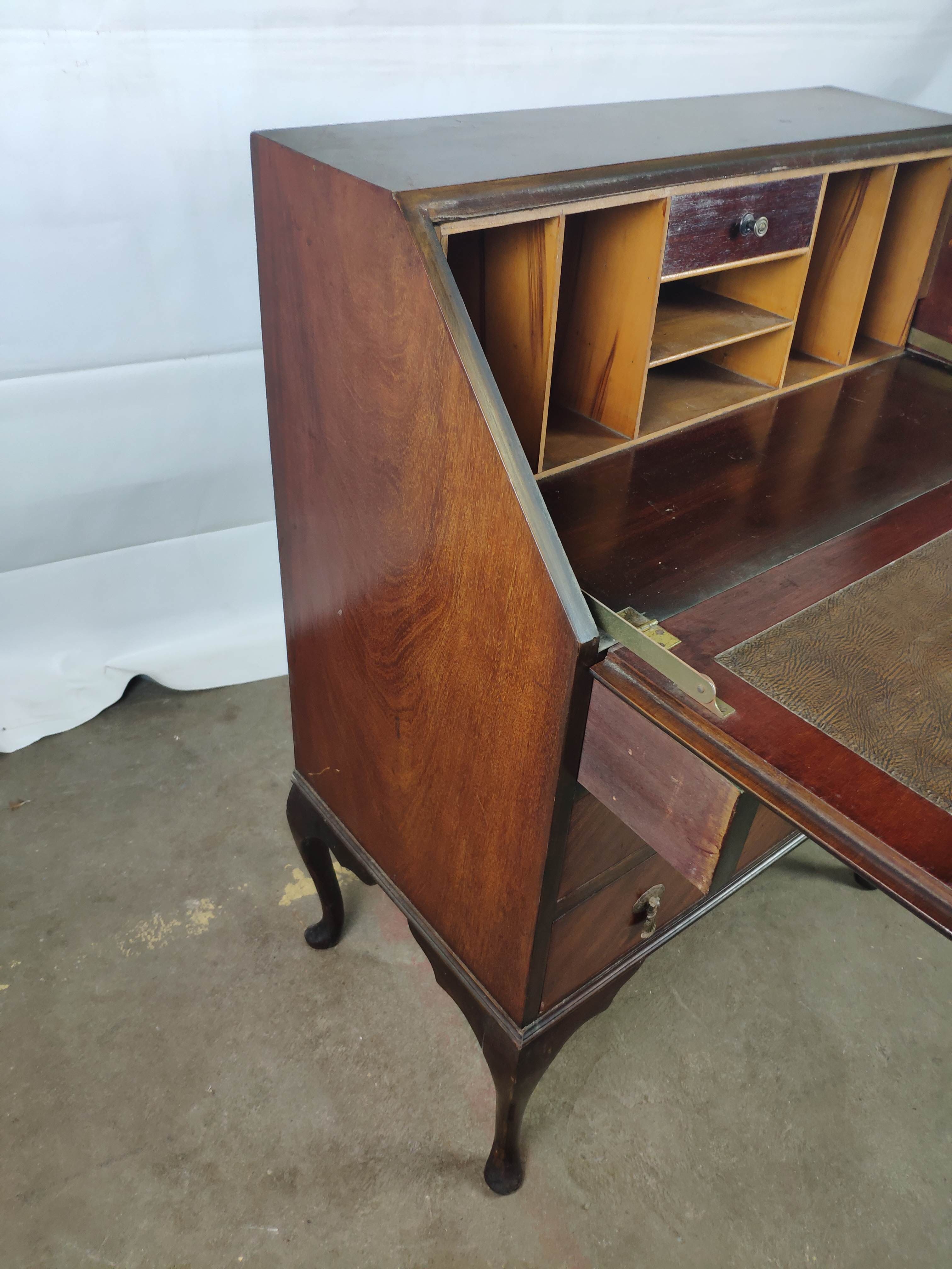 Secretary English chippendale in mahogany, 19th